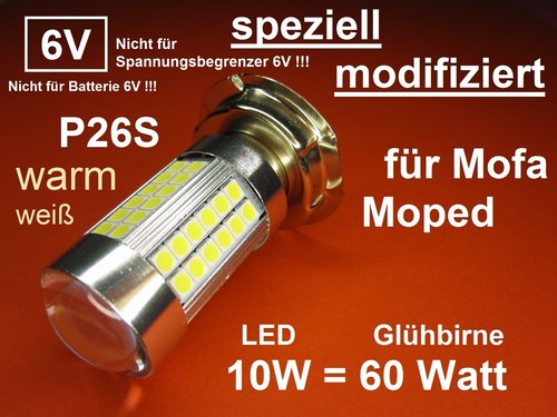 Led p26s für - 6v, mofa